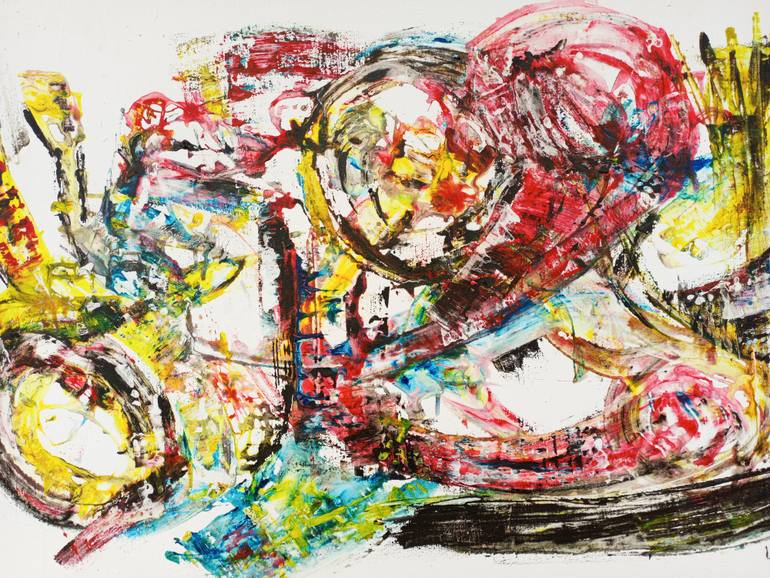 Original Art Deco Love Painting by Jafeth Moiane