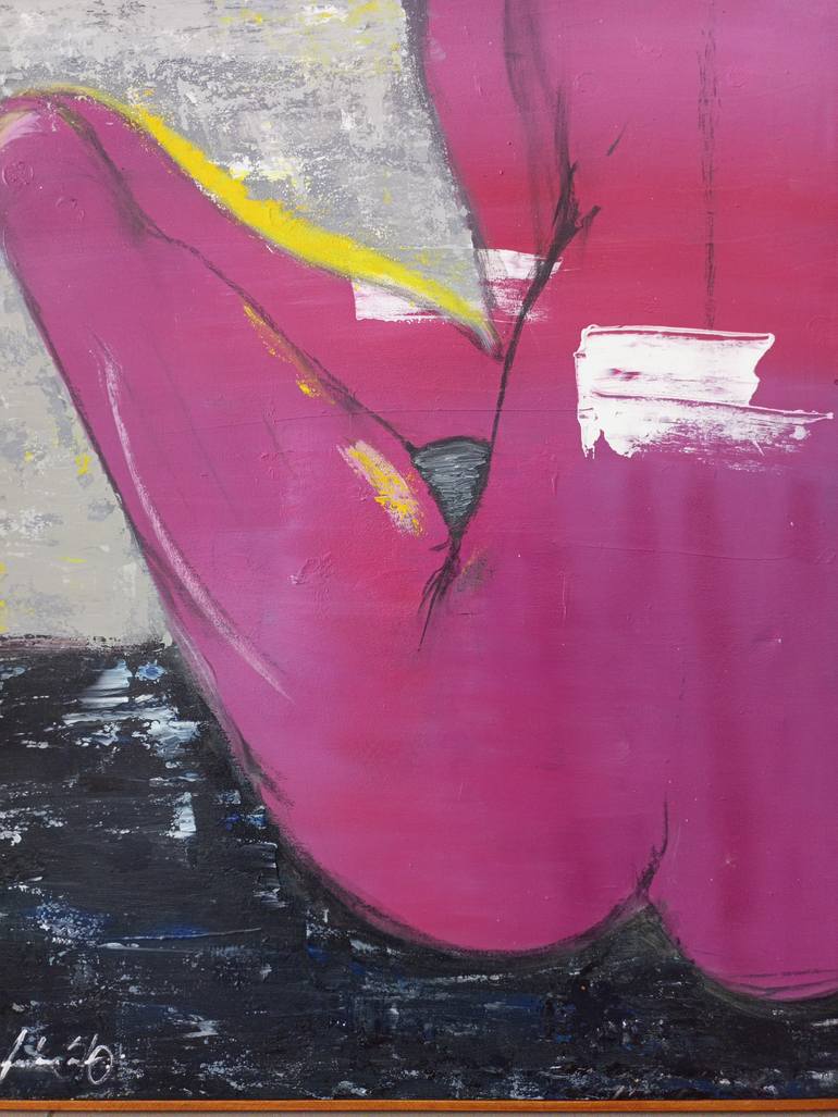 Original Art Deco Nude Painting by Jafeth Moiane