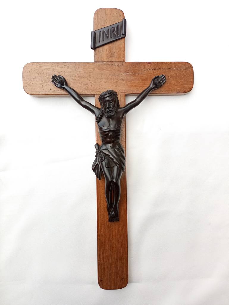 Jesus Christ cross, Cross of Jesus, Wood cross, 50 cm tall - Print