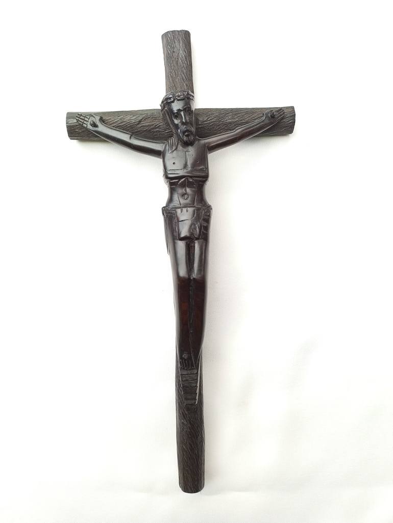 Jesus Christ cross, Cross of Jesus, Wood cross, 36 cm tall - Print