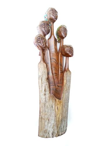African woman art, African woman bust, Wood art, Abstract female thumb