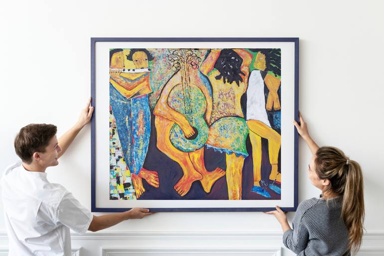 Original Art Deco Music Painting by Jafeth Moiane