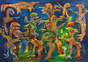 Dinosaurs painting, Dinosaur art, Animal artwork, Abstract thumb
