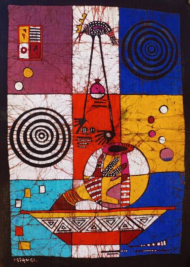 Batique, African art, African art paintings, Afro art, Abstract thumb