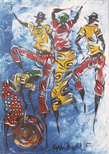 Dance painting, African dance paintings, African art, Abstract thumb