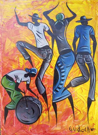Dance painting, African dance paintings, African beats, Abstract thumb