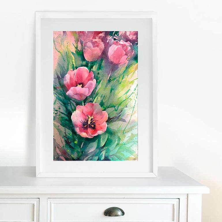 Original Impressionism Floral Painting by Marina Markizova