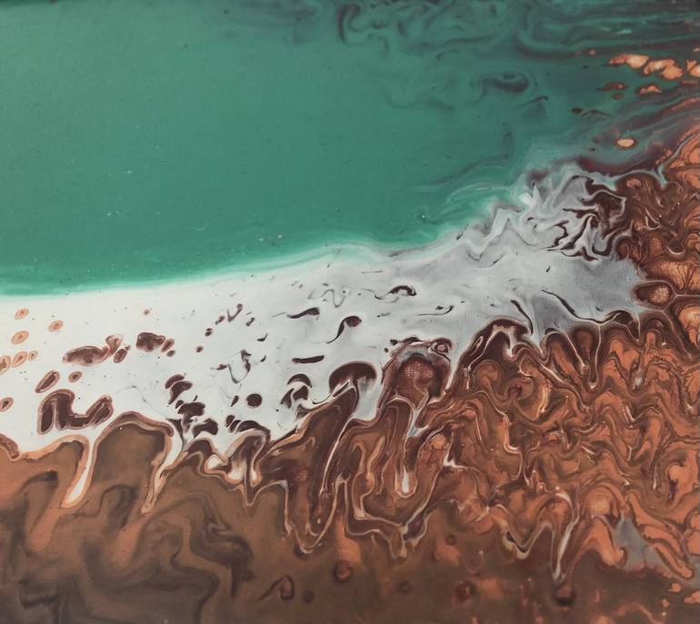 Original Abstract Beach Painting by Nazanin Parsakia