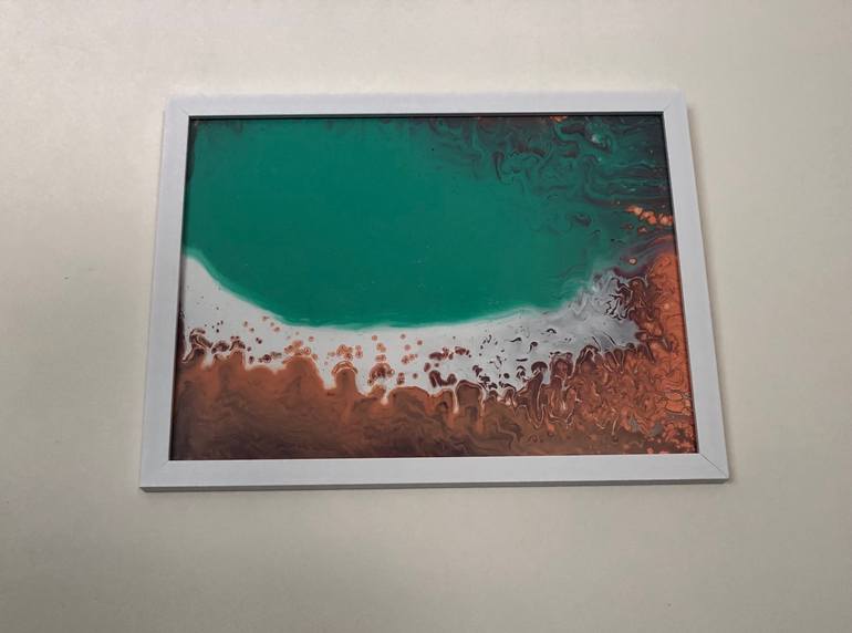 Original Abstract Beach Painting by Nazanin Parsakia