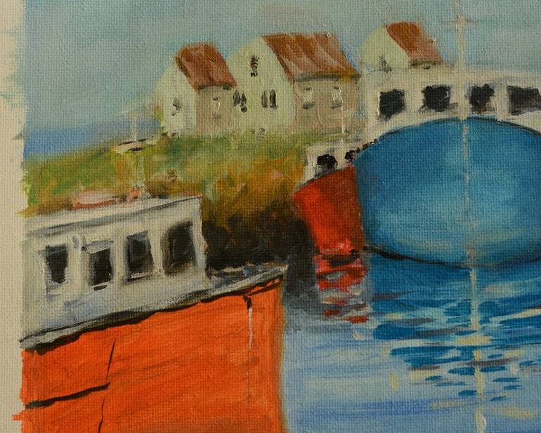 Original Expressionism Boat Painting by Darshana Anandaprema