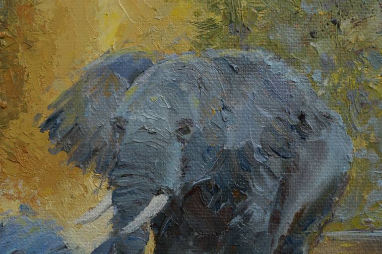 Original Impressionism Animal Painting by Darshana Anandaprema