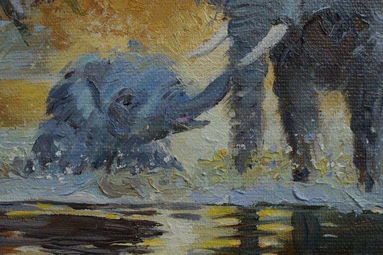 Original Impressionism Animal Painting by Darshana Anandaprema