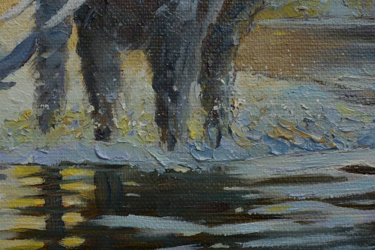 Original Impressionism Animal Painting by Darshana Anandaprema