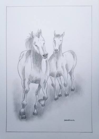 Horses Sketch Study 2 thumb