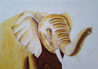Golden Elephant - Original Acrylic thumb
