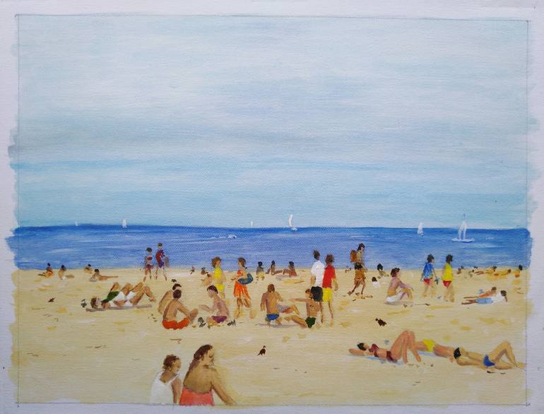 painting people on beach