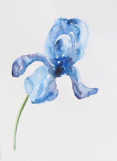 Iris Flower 4 - Original Watercolor painting thumb