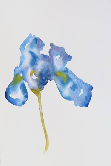 Iris Flower 5 - Original Watercolor painting thumb