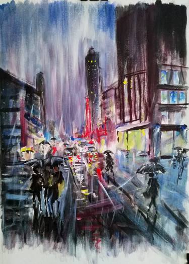 Print of Abstract Expressionism Cities Paintings by Darshana Anandaprema