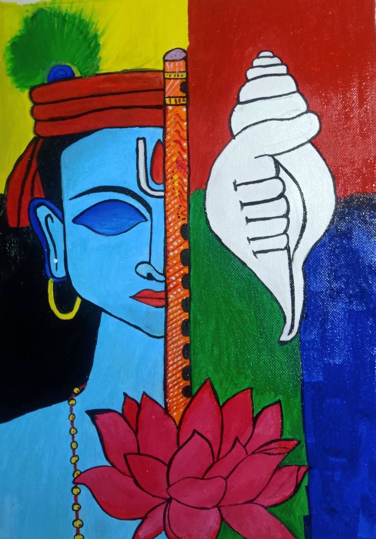 Lord Krishna Painting by Vishal singh | Saatchi Art