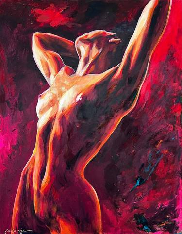 Naked Girl dancing in the Red thumb