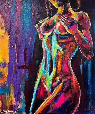 Original Abstract Expressionism Nude Paintings by Mehdi Fahraji