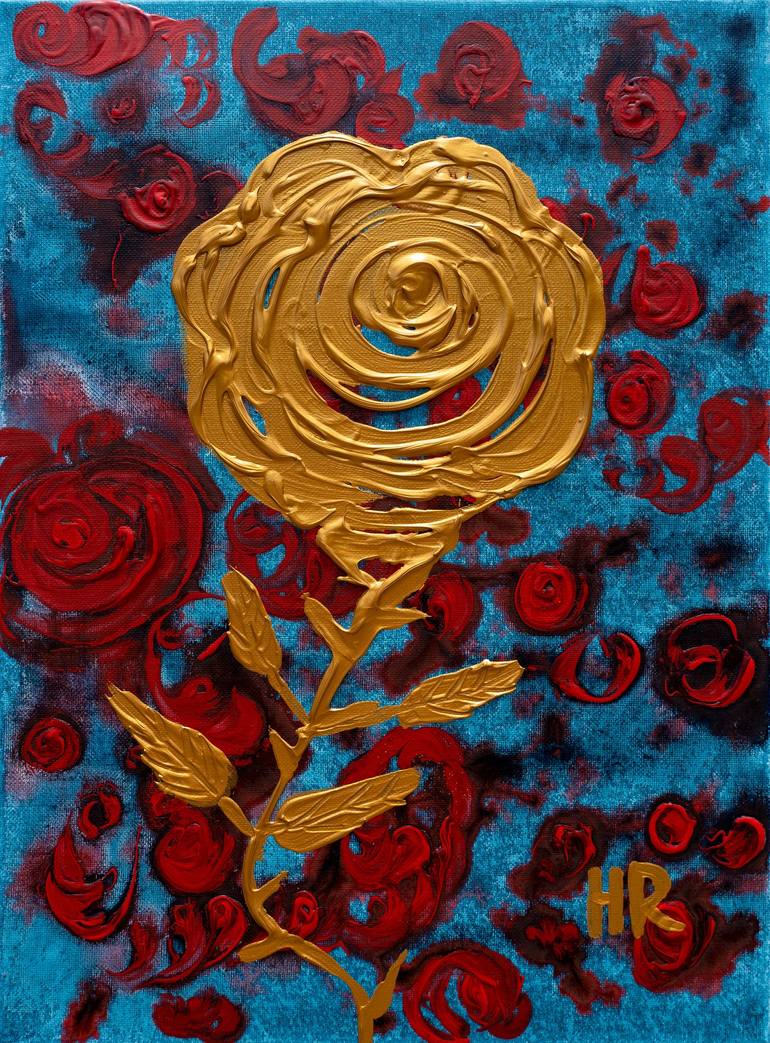 The Golden Rose Painting by Hyera Lee | Saatchi Art