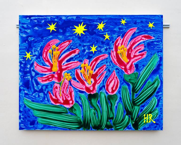 Original Abstract Expressionism Floral Painting by Hyera Lee