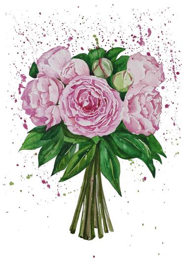 watercolor peonies bouquet thumb