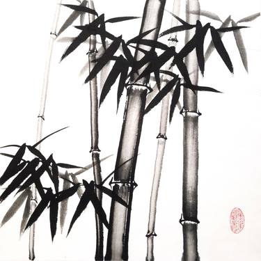 Bamboo forest - Bamboo series No. 2120 - Oriental Chinese Ink thumb