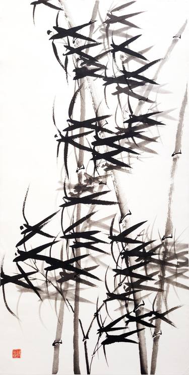 Bamboo in the wind - Oriental Chinese Ink thumb