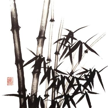Bamboo forest - two and three - Bamboo series No. 2109 Oriental Chinese Ink thumb