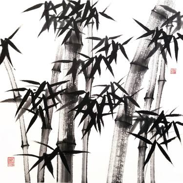 Bamboo forest- Bamboo series No. 2130 - Oriental Chinese Ink thumb