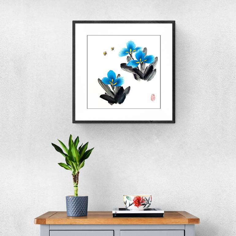 Original Floral Painting by Ilana Shechter