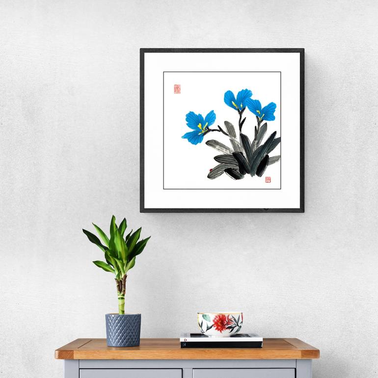 Original Floral Painting by Ilana Shechter