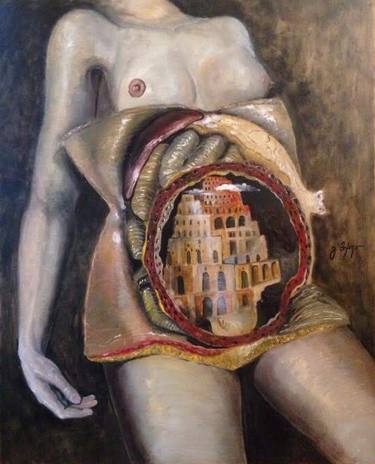 Print of Realism Nude Paintings by Gela Mikava