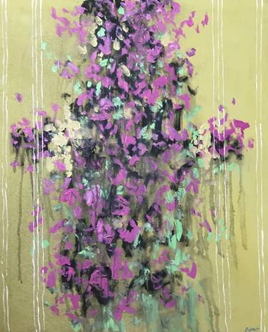 Original Abstract Expressionism Floral Paintings by Gela Mikava