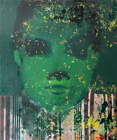 The Abstract face in Green and yellow thumb