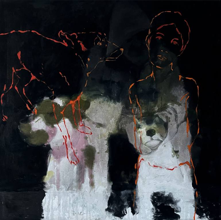 Print of Surrealism Dogs Paintings by Gela Mikava
