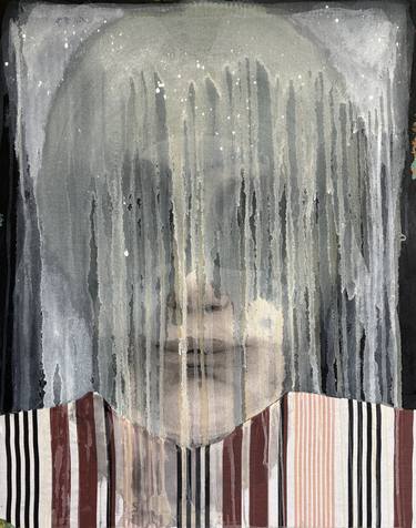 Original Abstract People Mixed Media by Gela Mikava