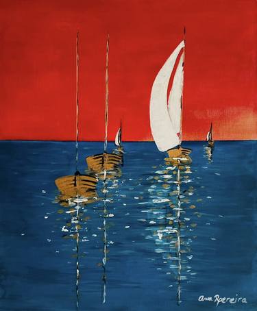 Original Contemporary Boat Paintings by A R Pereira