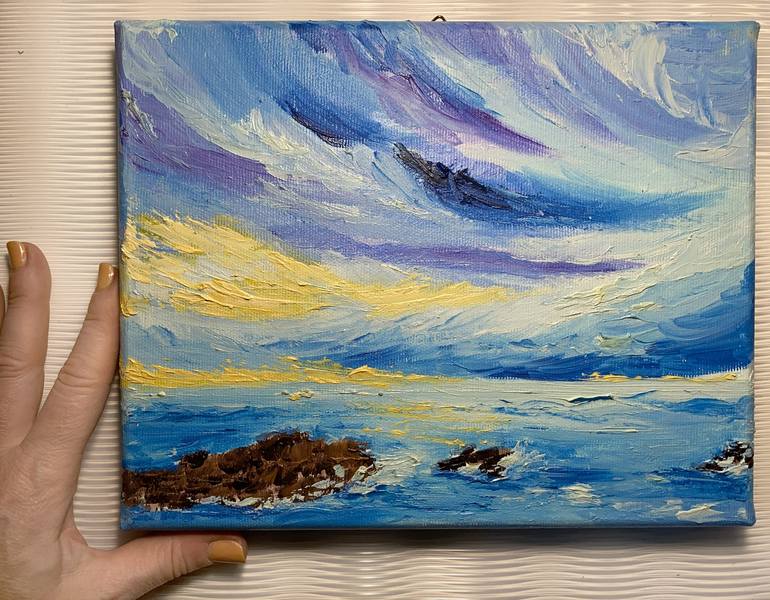 Original Impressionism Beach Painting by Daria Ceppelli