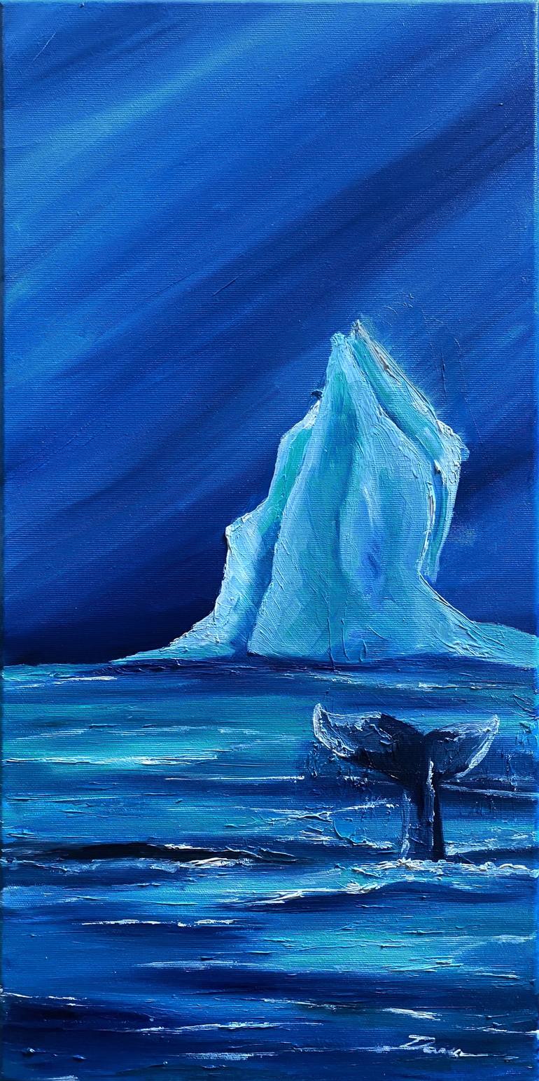 Whale and Iceberg Art selling Print -Iceland-