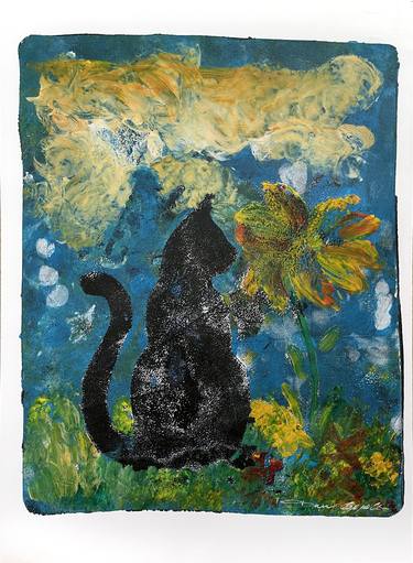 Original Abstract Expressionism Cats Paintings by Daria Ceppelli