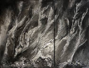 abstract silver and black painting thumb