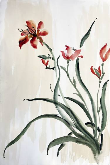 Original Abstract Expressionism Floral Paintings by Daria Ceppelli