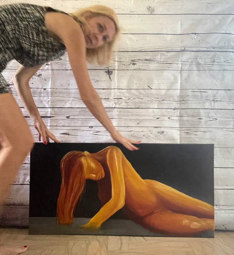 Original Impressionism Nude Painting by Daria Ceppelli
