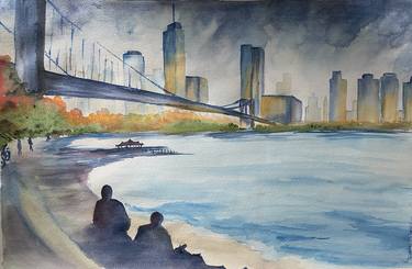 new york bridge watercolor thumb