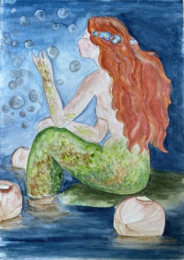 gold mermaid on canvas thumb