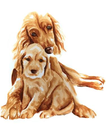 Print of Dogs Paintings by Daria Ceppelli
